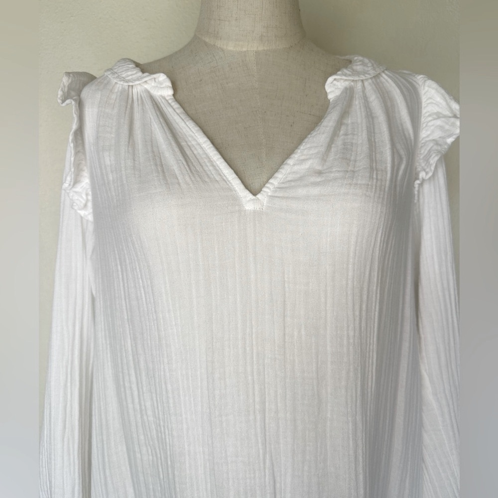 Xirena white 100% cotton long sleeved maxi with belt Size Small - Picture 5 of 9